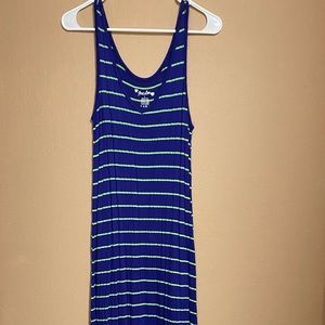 Blue and green stripped maxi dress